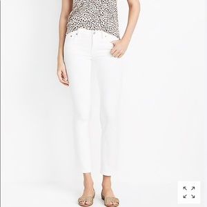 J. Crew 8” midrise skinny white jeans